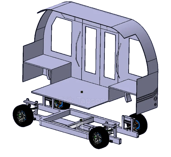 CAD model of the autonomous campus electric vehicle concept